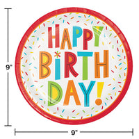 Birthday Fun Paper Dinner Plates (Case of 96) by Creative Converting
