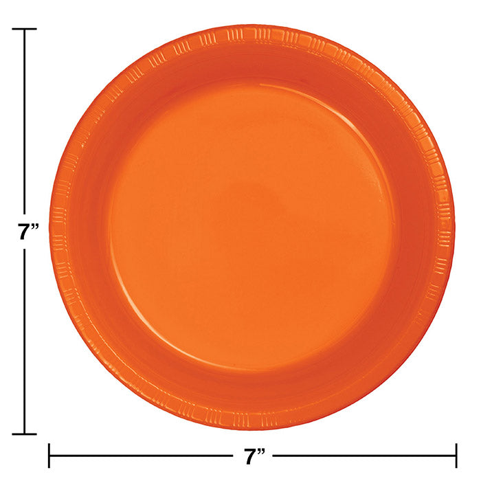 240ct Bulk Sunkissed Orange Plastic Dessert Plates