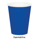 240ct Bulk Cobalt Blue Disposable Cups 9 oz Paper