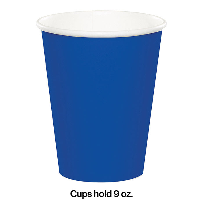 240ct Bulk Cobalt Blue Disposable Cups 9 oz Paper
