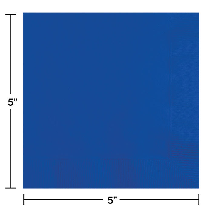 500ct Bulk Cobalt Blue Beverage Napkins 3 ply