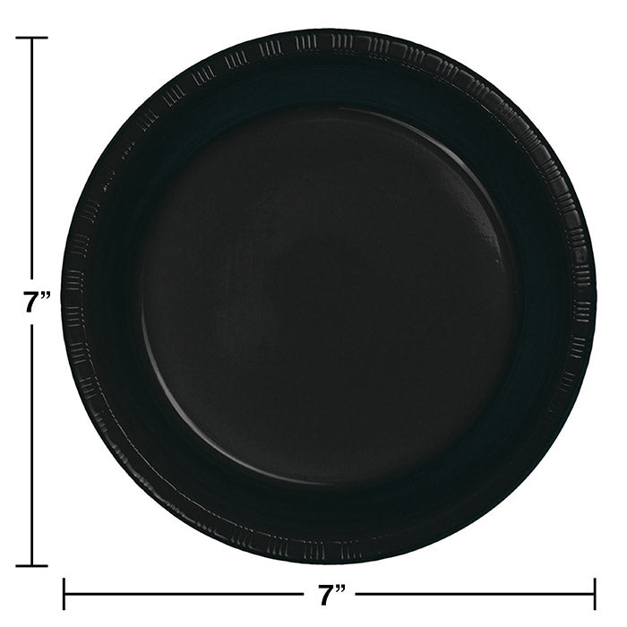 240ct Bulk Black Velvet Plastic Dessert Plates