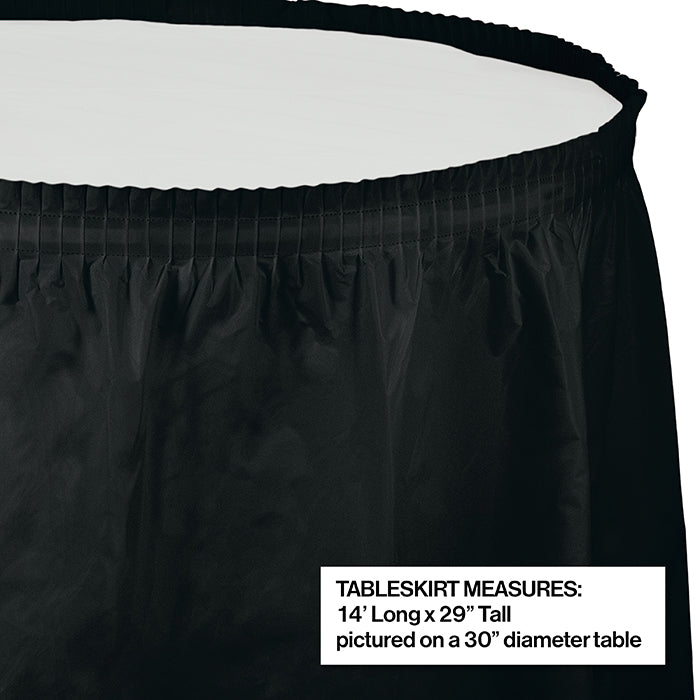 6ct Bulk Black Velvet Plastic Tableskirt