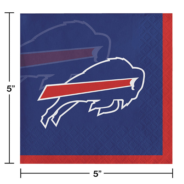 192/Case Bulk Buffalo Bills Beverage Napkins