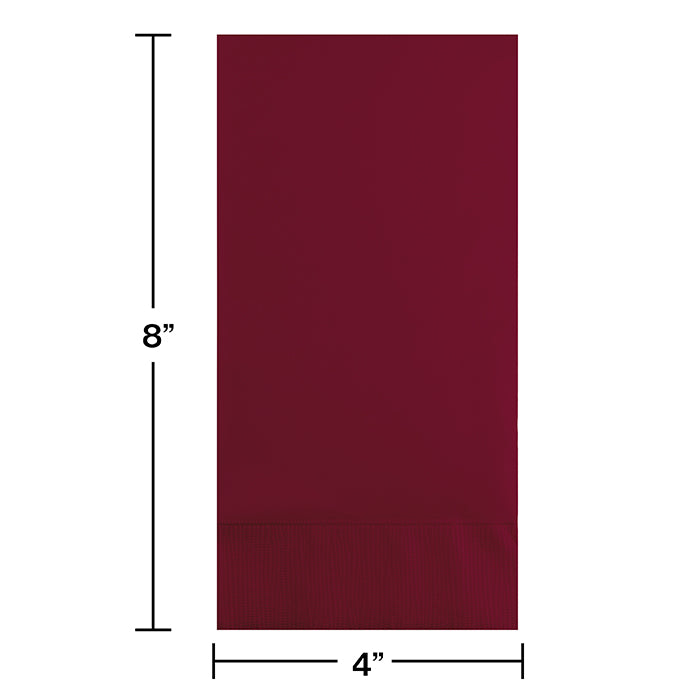 192ct Bulk Burgundy 3 Ply Guest Towels