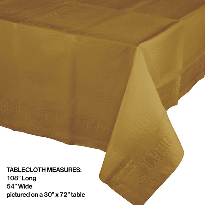 12ct Bulk Glittering Gold Plastic Table Covers