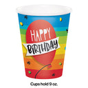 96ct Bulk Rainbow Cake 9 oz Cups