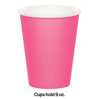 96ct Bulk Value Friendly Candy Pink 9 oz Hot & Cold Cups