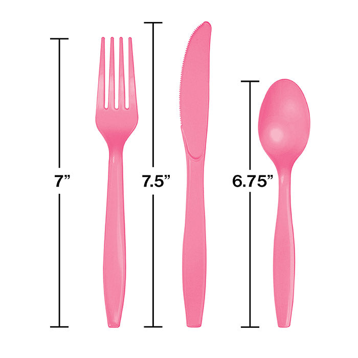 216ct Bulk Value Friendly Candy Pink Assorted Plastic Cutlery
