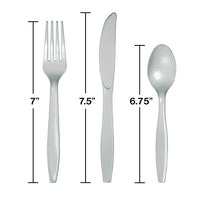 288ct Bulk Shimmering Silver Assorted Plastic Cutlery