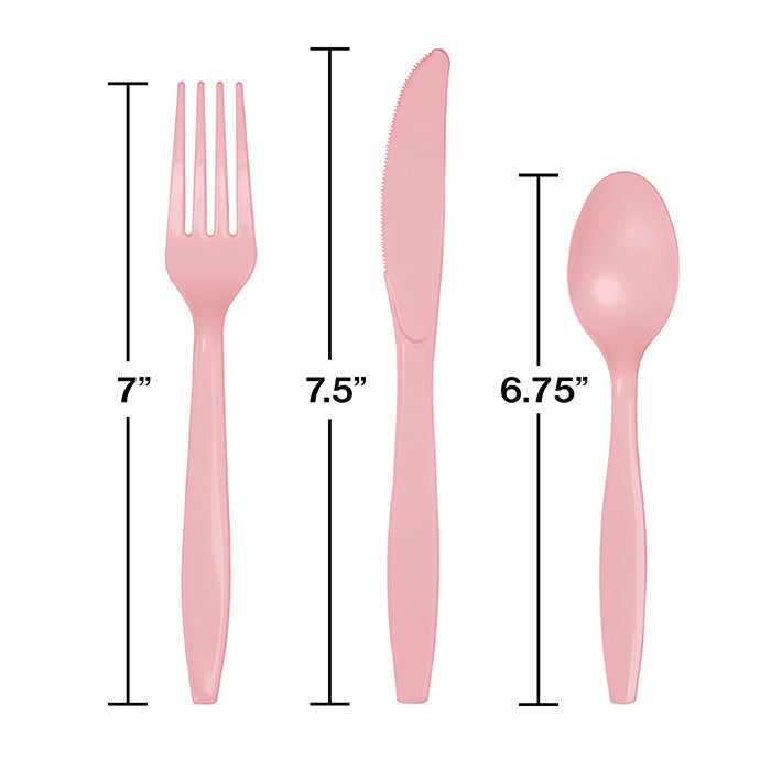 288ct Bulk Classic Pink Assorted Plastic Cutlery