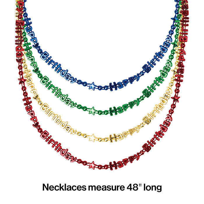 48ct Bulk Happy Birthday Necklaces