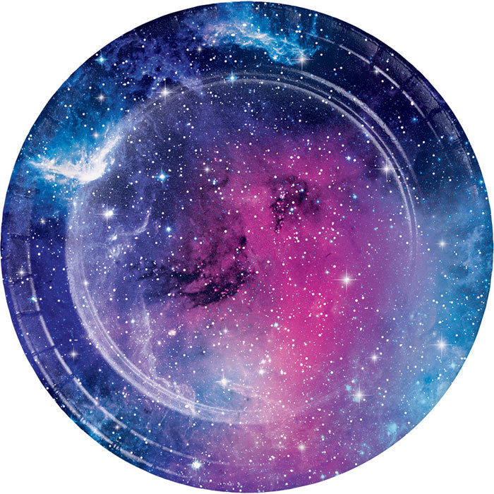 96 pc Bulk Galaxy Party Dessert Plates - Party Themes by Creative Converting