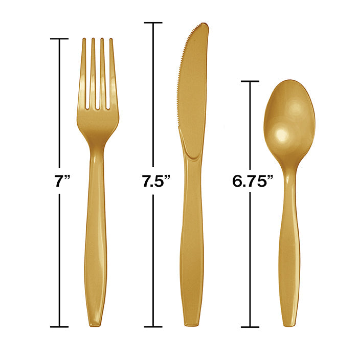 288ct Bulk Glittering Gold Assorted Plastic Cutlery