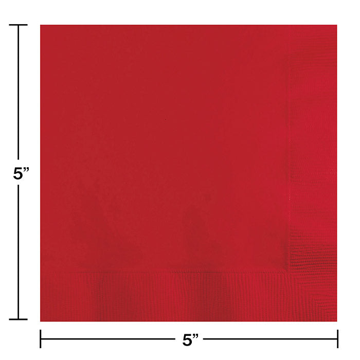 600ct Bulk Classic Red 2 ply Beverage Napkins