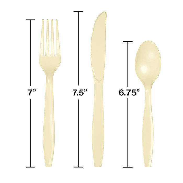 288ct Bulk Ivory Assorted Plastic Cutlery