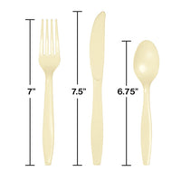 288ct Bulk Ivory Assorted Plastic Cutlery