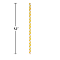 144ct Bulk School Bus Yellow and White Striped Flex Paper Straws