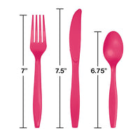 288ct Bulk Hot Magenta Assorted Plastic Cutlery