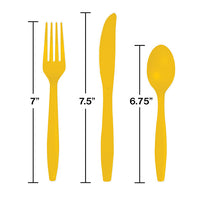 216ct Bulk Value Friendly School Bus Yellow Assorted Plastic Cutlery