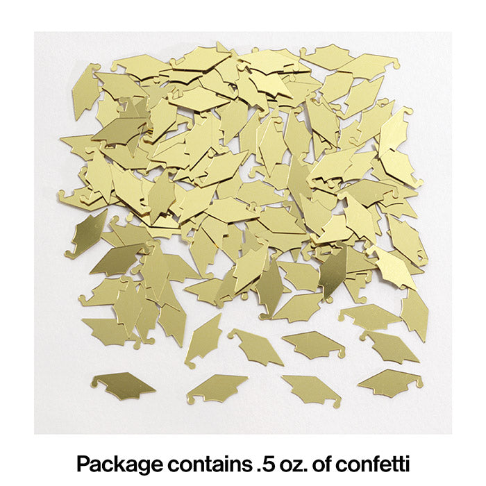 12ct Bulk Gold Mortarboard Graduation Confetti