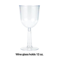 48ct Bulk 12 oz Plastic Wine Glasses