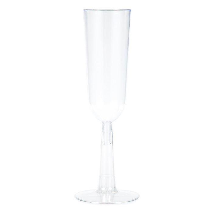 Bulk 48 pc Clear 7 oz Plastic Champagne Flutes  - Solid Color Party Tableware by Creative Converting