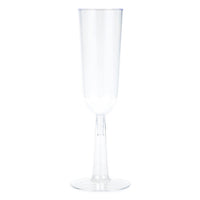 Bulk 48 pc Clear 7 oz Plastic Champagne Flutes  - Solid Color Party Tableware by Creative Converting
