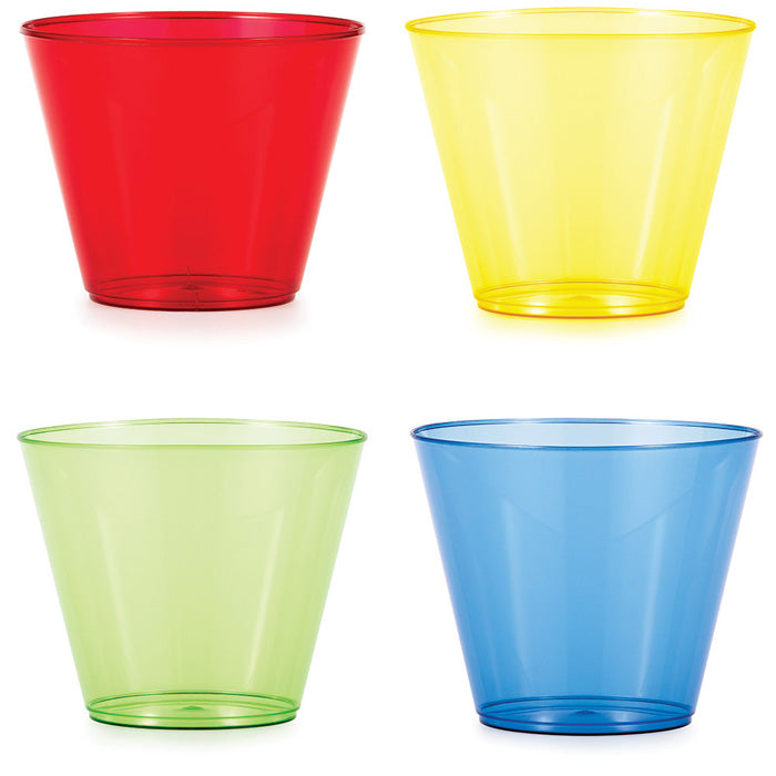 144 pc Bulk 9 oz Assorted Colors Plastic Tumblers - General Party Decorations and Accessories by Creative Converting