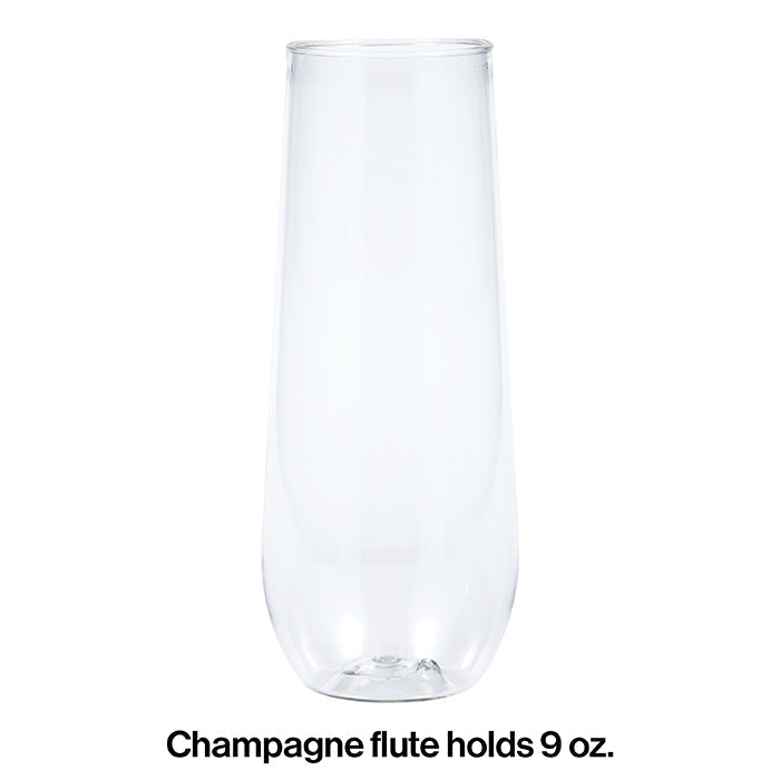 24ct Bulk 9 oz Plastic Stemless Champagne Flutes