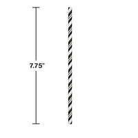 144ct Bulk Black and White Striped Flex Paper Straws