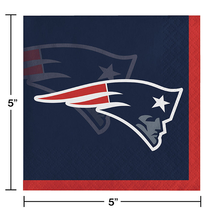 192ct Bulk New England Patriots Beverage Napkins