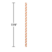144ct Bulk Sunkissed Orange and White Striped Flex Paper Straws