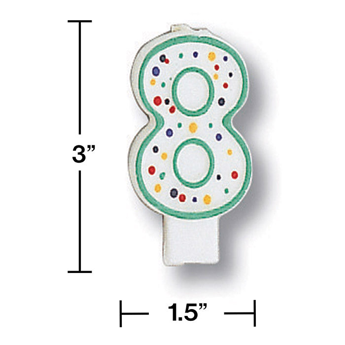 6ct Bulk Polka Dot #8 Candles