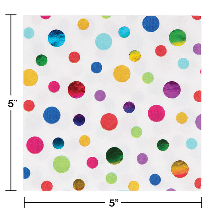 192ct Bulk Rainbow Foil Beverage Napkins