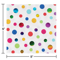 192ct Bulk Rainbow Foil Beverage Napkins