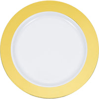 120 pc Bulk Gold Rim Plastic Dessert Plates - Wedding and Anniversary Party Supplies by Creative Converting