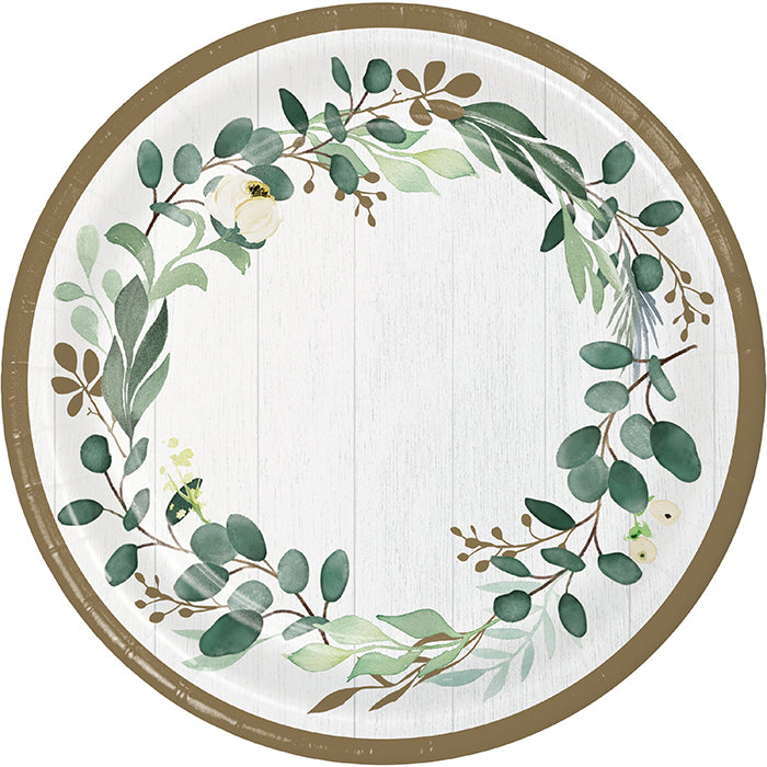 96 pc Bulk Eucalyptus Dinner Plates - Party Themes by Creative Converting
