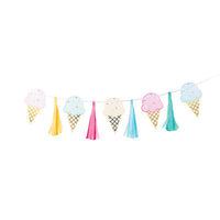 6 pc Bulk Ice Cream Party Tassel Banners - Birthday Party Supplies by Creative Converting