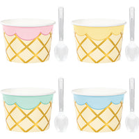 96 pc Bulk Ice Cream Party Treat Cups with Spoons - Birthday Party Supplies by Creative Converting