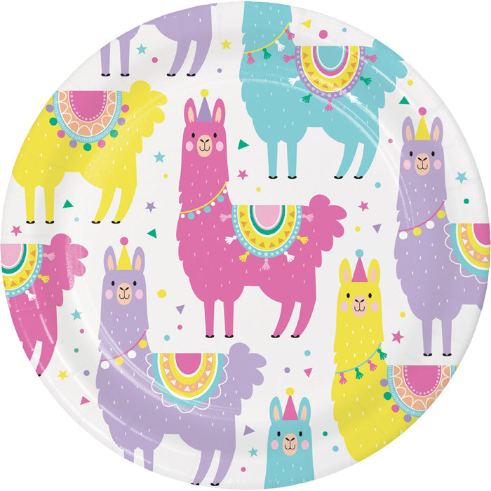 96 pc Bulk Llama Party Dessert Plates - Birthday Party Supplies by Creative Converting