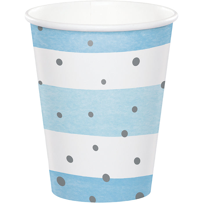 96 pc Bulk Blue and Silver Celebration Cups - Birthday Party Supplies by Creative Converting