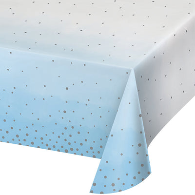 6 pc Bulk Blue and Silver Celebration Paper Table Covers - Birthday Party Supplies by Creative Converting