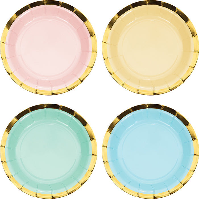 96 pc Bulk Pastel Celebrations Assorted Dessert Plates - Party Themes by Creative Converting