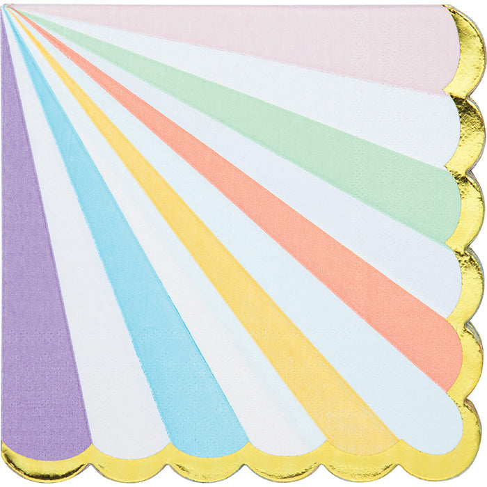 192 pc Bulk Pastel Celebrations Scalloped Luncheon Napkins - Party Themes by Creative Converting