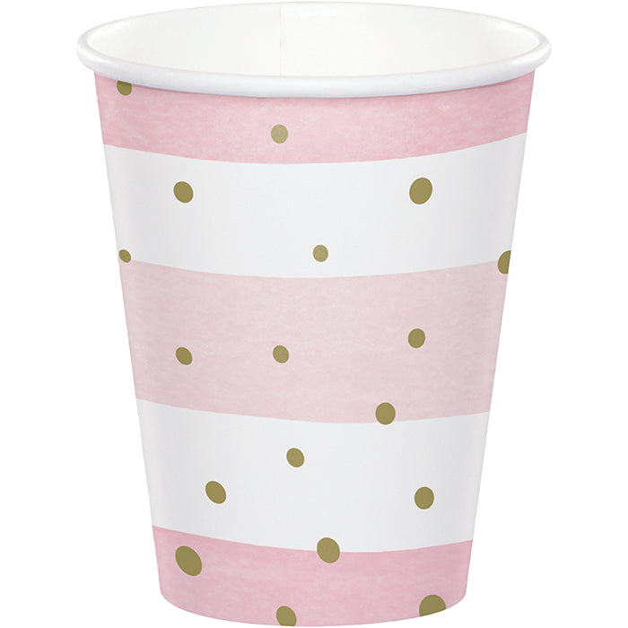 96 pc Bulk Pink and Gold Celebration Cups - Birthday Party Supplies by Creative Converting