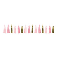 6 pc Bulk Pink and Gold Celebration Tassel Garland - Birthday Party Supplies by Creative Converting