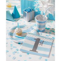 6ct Bulk Blue and Silver Celebration Paper Table Covers
