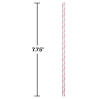 144ct Bulk Classic Pink and White Striped Flex Paper Straws