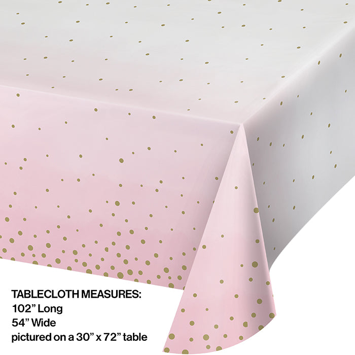 6ct Bulk Pink and Gold Celebration Paper Table Covers